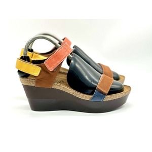 NAOT Shoes Women Size 40 L9 Wedges Miracle Color Block Straps Leather